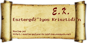 Esztergályos Krisztián névjegykártya